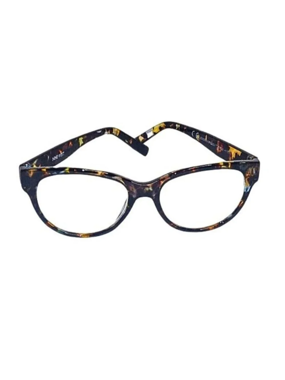 NINE WEST WOMEN'S READING GLASSES +1.50 - TORTOISE PRINT OVAL SHAPED FRAME
